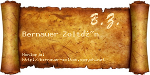 Bernauer Zoltán névjegykártya